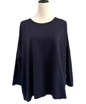 Mersea Catalina Tee Womens One Size Blue 3/4 Sleeves Boxy Loose Fit Top Cotton